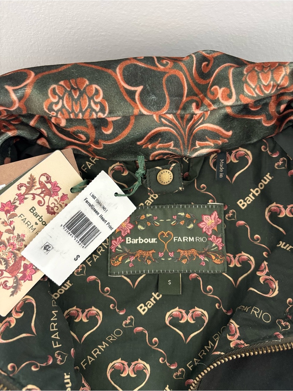 Anthropologie Barbour x FARM RIO Maria-Clara Waxed Jacket - Picture 9 of 15